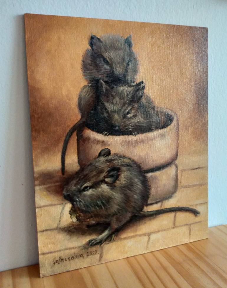Original Impressionism Animal Painting by Nadezhda Gellmundova