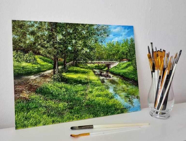 Original Realism Landscape Painting by Nadezhda Gellmundova