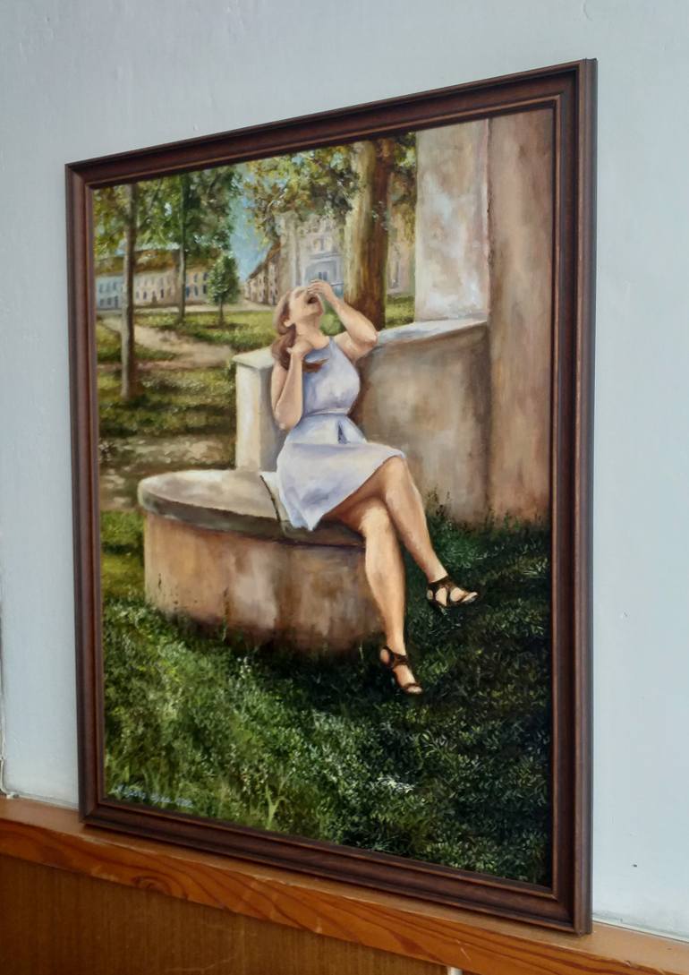 Original Impressionism People Painting by Nadezhda Gellmundova