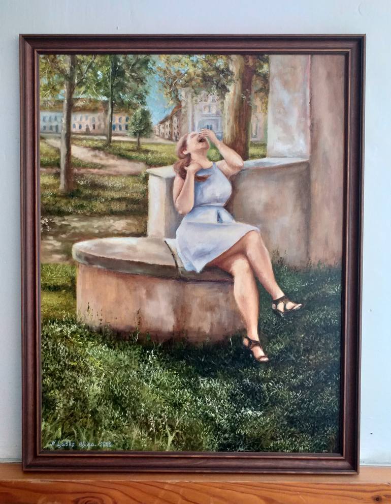 Original Impressionism People Painting by Nadezhda Gellmundova