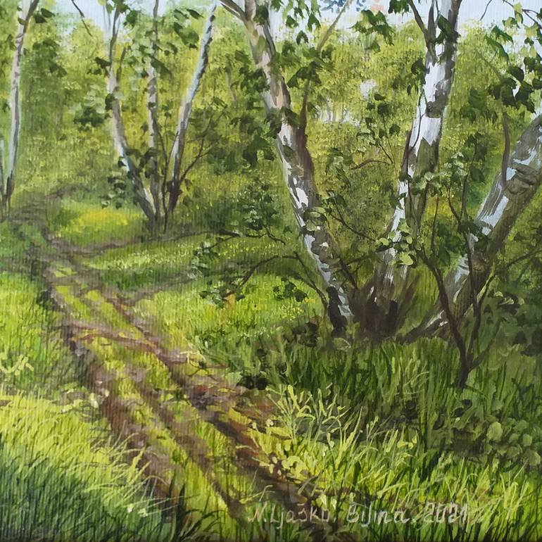 Original Impressionism Landscape Painting by Nadezhda Gellmundova