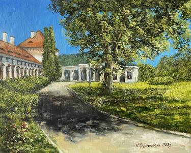 At Bílina castle, oil painting. thumb