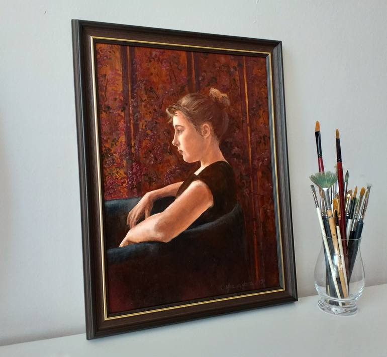 Original Modern Portrait Painting by Nadezhda Gellmundova