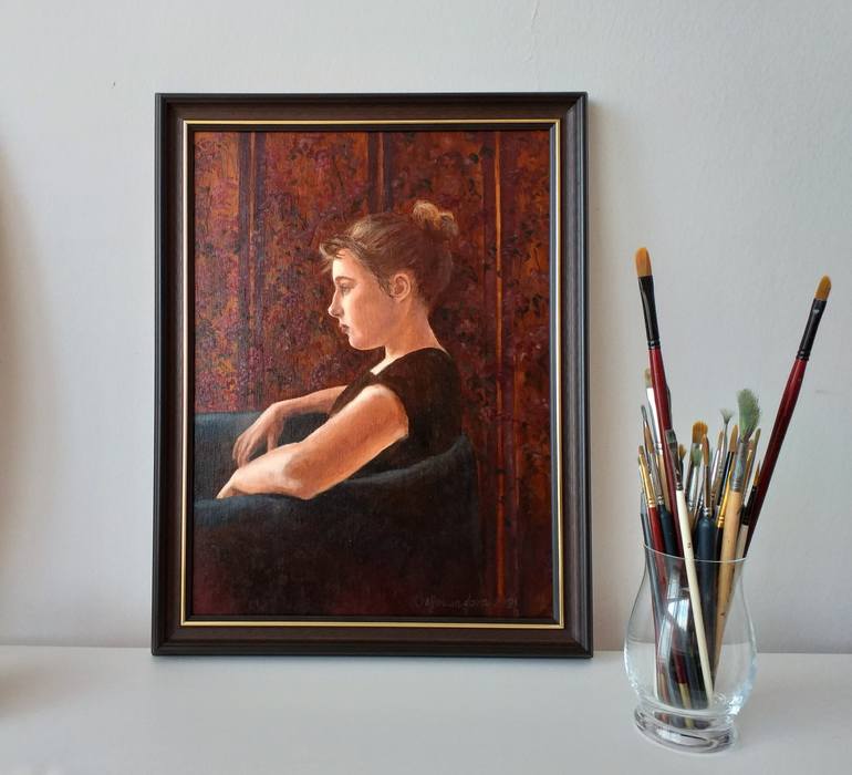 Original Portrait Painting by Nadezhda Gellmundova