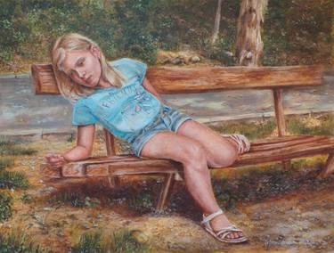 "Tired model" replika oil painting. thumb