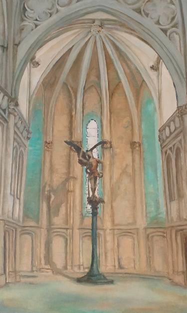 Statue in the church, oilpainting thumb