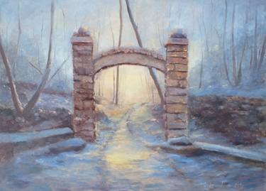 Winter gate, oil painting thumb