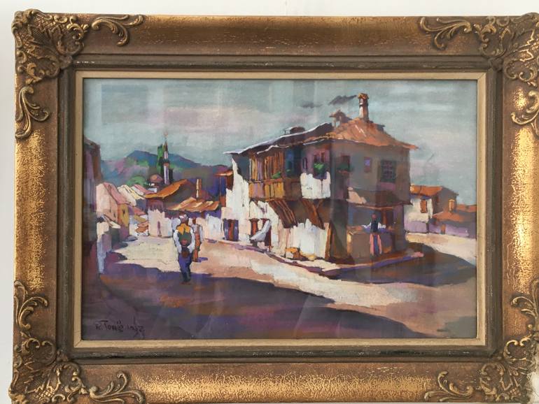 Original Cubism Cities Drawing by Anna Hambardzumyan