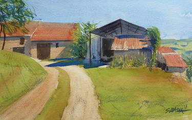 Original Figurative Rural life Paintings by Sébastien Badia