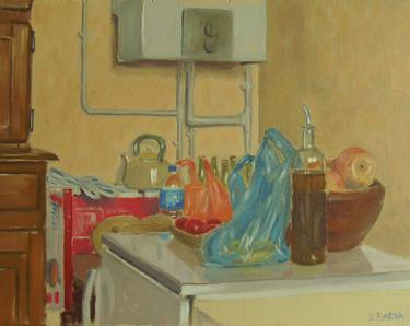 Original Figurative Kitchen Paintings by Sébastien Badia