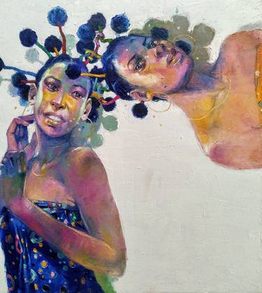 Print of Figurative Women Paintings by Emmanuel Arugha Dudu