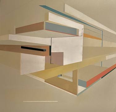 Original Abstract Expressionism Architecture Painting by Nicholas Mueller