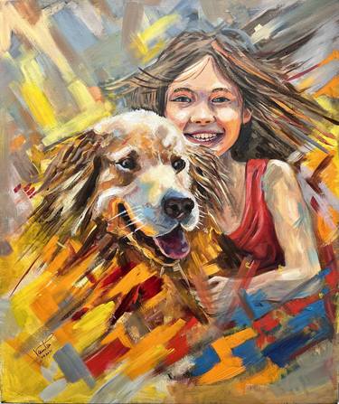 Original Impressionism Dogs Paintings by VANNI PULE