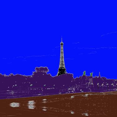 Paris cityscape-#09 (Seine River and Eiffel Tower at night) thumb