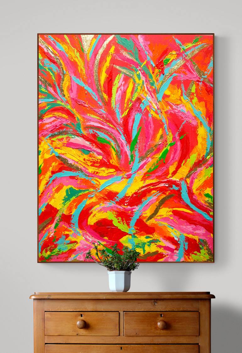 Original Art Deco Abstract Painting by Uke Maulina Indriani