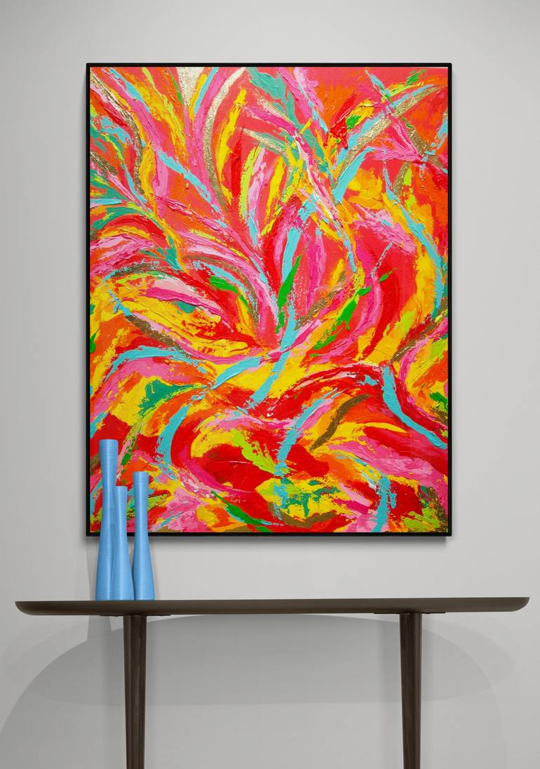 Original Art Deco Abstract Painting by Uke Maulina Indriani