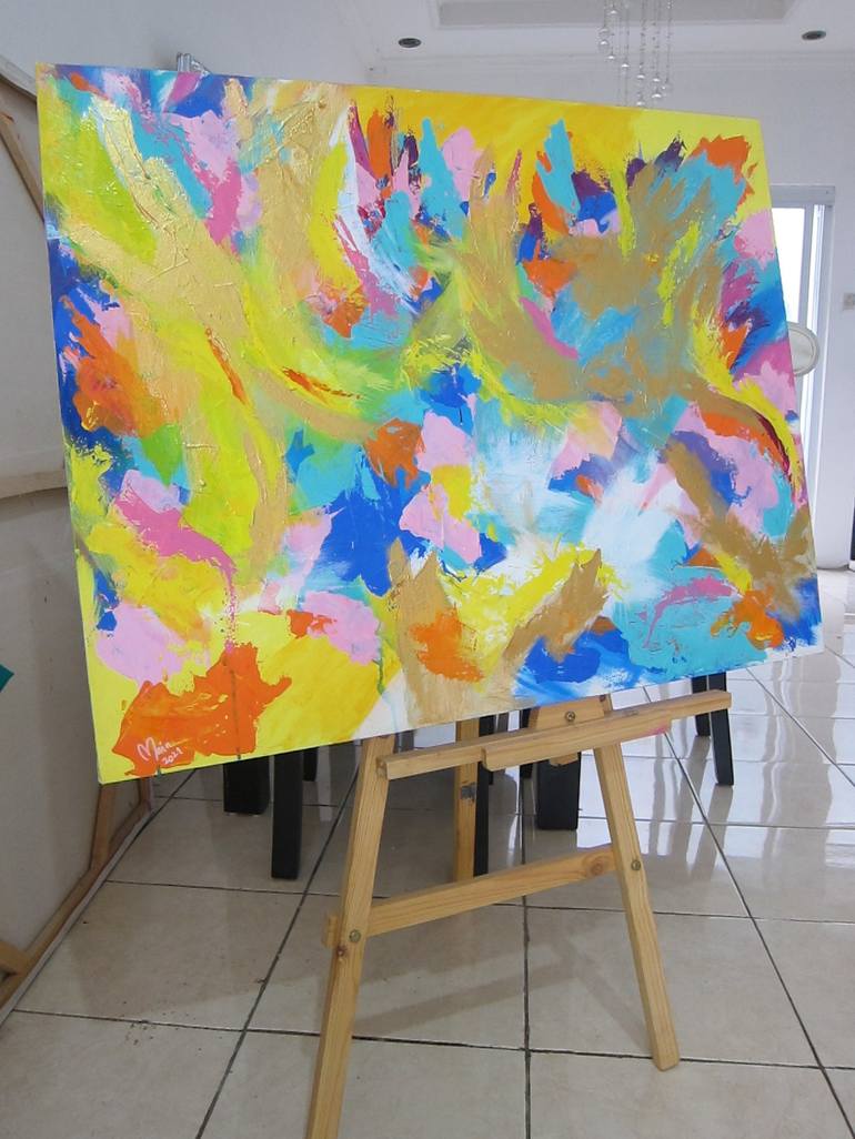 Original Fine Art Abstract Painting by Uke maulina indriani