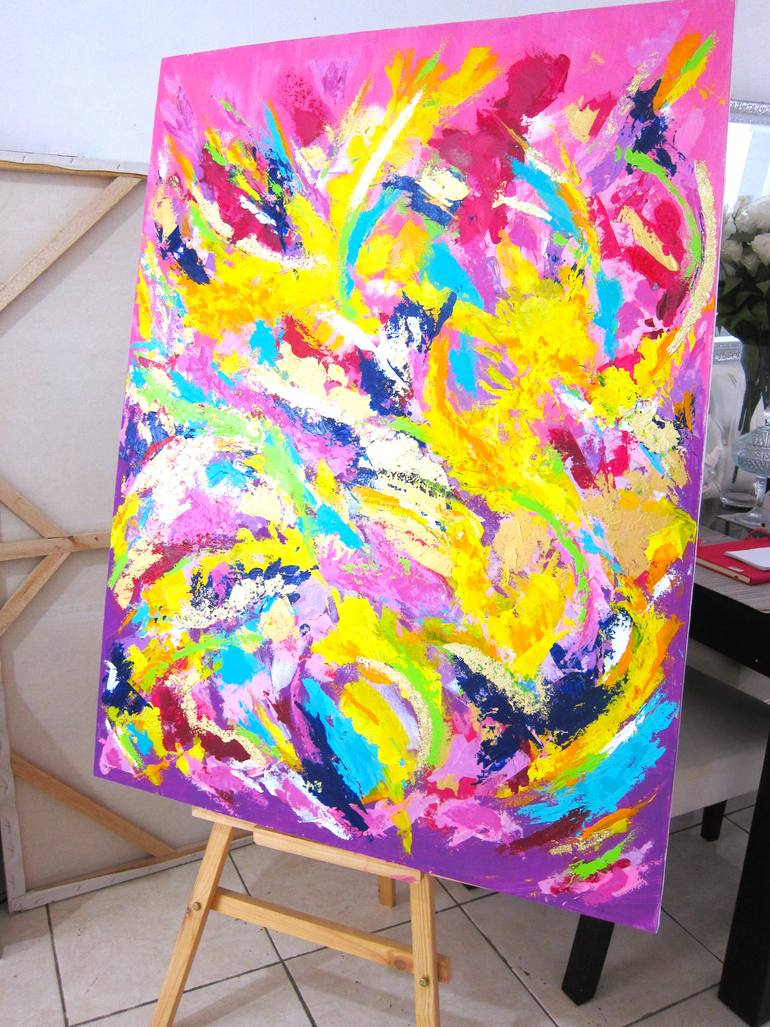 Original Art Deco Abstract Painting by Uke Maulina Indriani