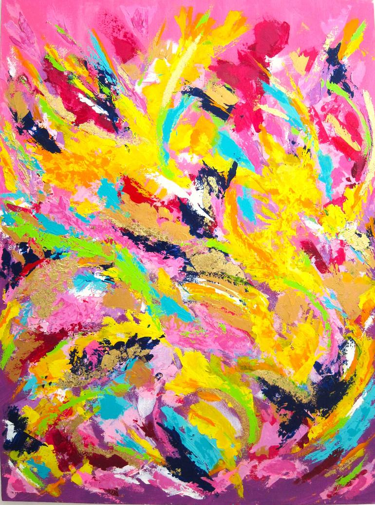 Original Art Deco Abstract Painting by Uke Maulina Indriani