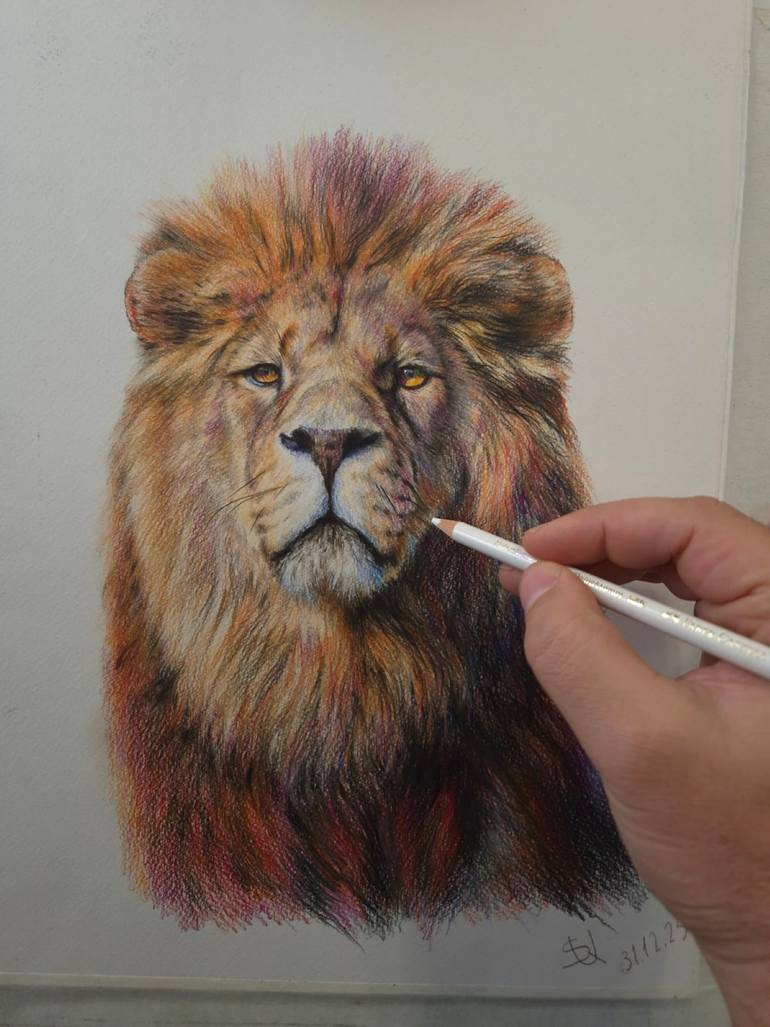 Original Realism Animal Drawing by Tigran Abramyan