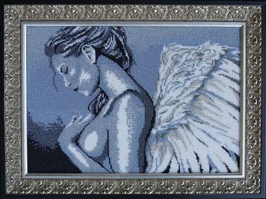 Handmade Embroidery with beads "Angel" thumb