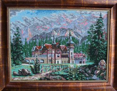 Handmade Embroidery with beads "Castle" thumb