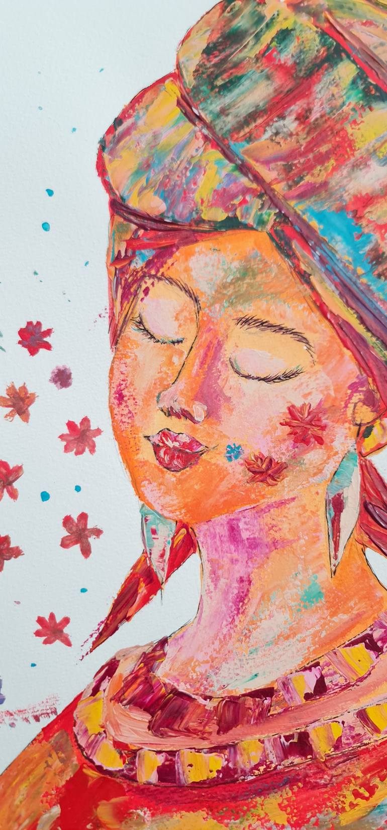 Original Impressionism People Painting by Eugenia Chicu Touma
