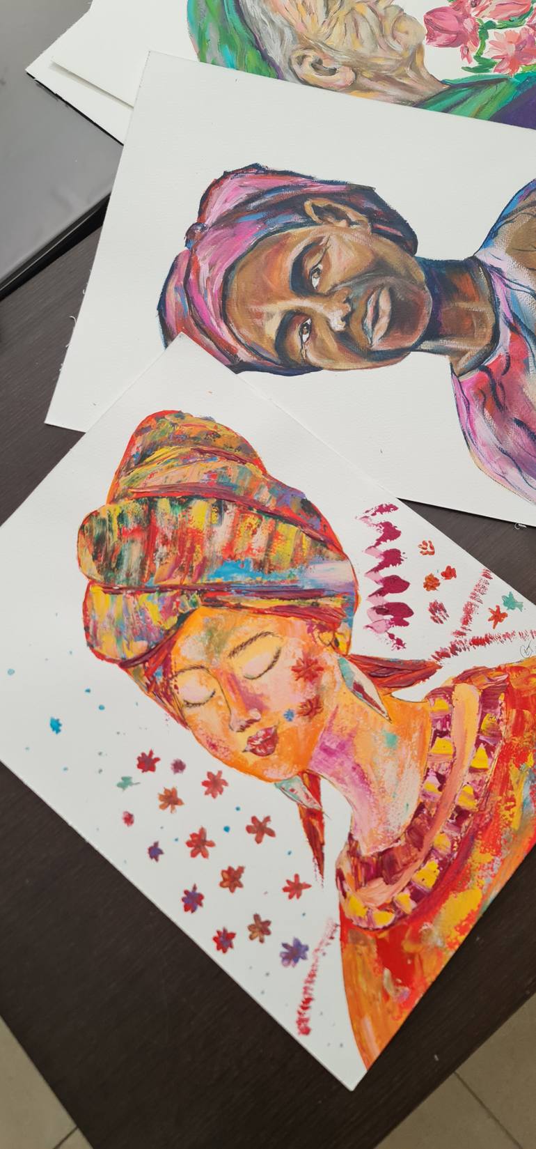 Original Impressionism People Painting by Eugenia Chicu Touma