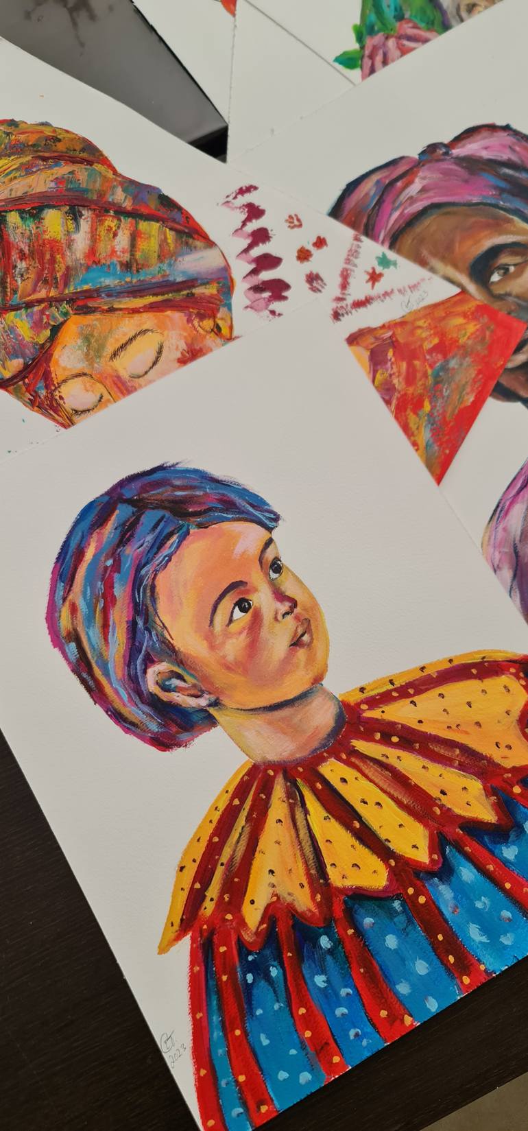 Original Expressionism People Painting by Eugenia Chicu Touma