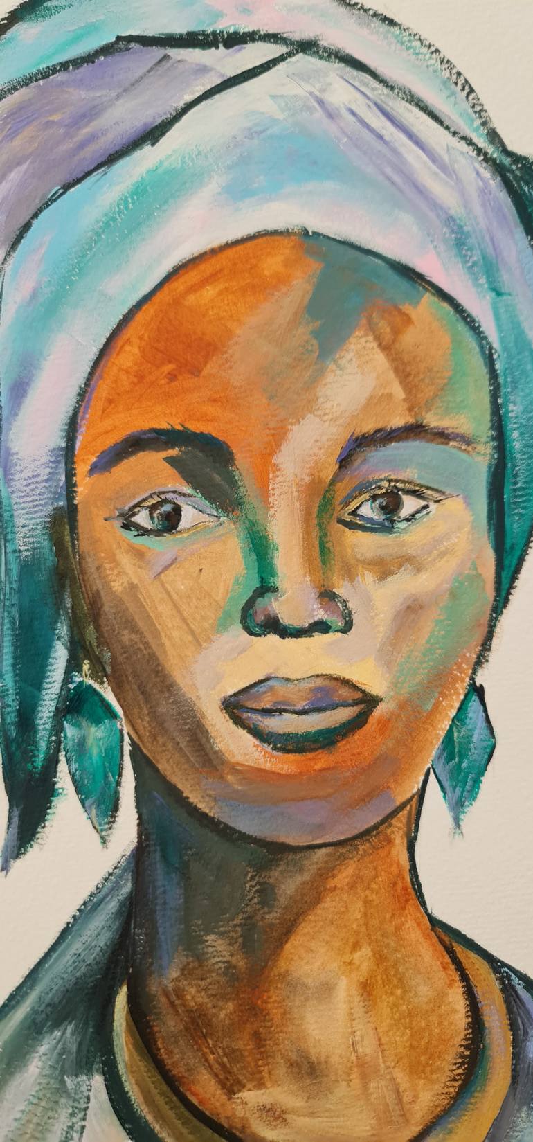 Original Expressionism People Painting by Eugenia Chicu Touma