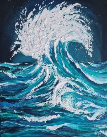 Original Abstract Expressionism Beach Paintings by Eugenia Chicu Touma