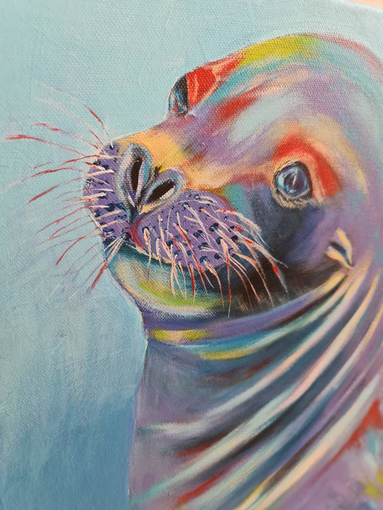Original Abstract Animal Painting by Eugenia Chicu Touma