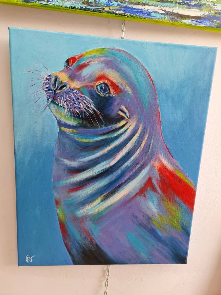Original Abstract Animal Painting by Eugenia Chicu Touma