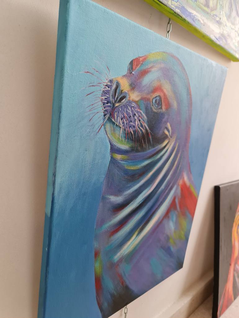 Original Abstract Animal Painting by Eugenia Chicu Touma