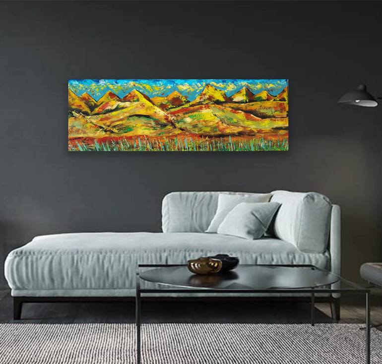 Original Abstract Landscape Painting by Eugenia Chicu Touma