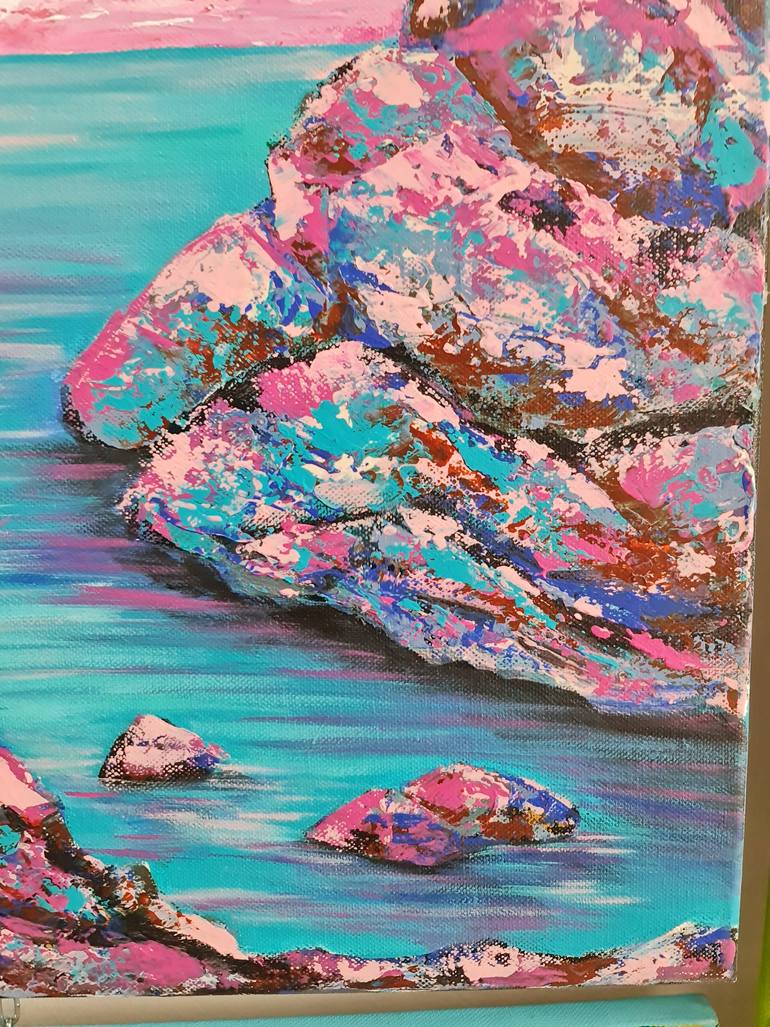 Original Abstract Expressionism Landscape Painting by Eugenia Chicu Touma
