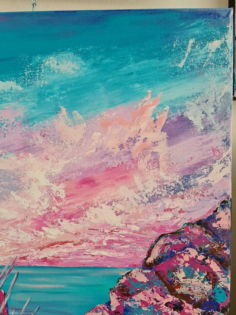 Original Abstract Expressionism Landscape Painting by Eugenia Chicu Touma