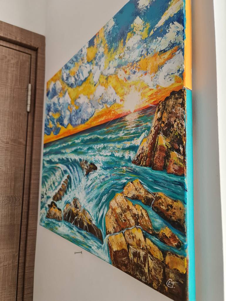 Original Expressionism Seascape Painting by Eugenia Chicu Touma