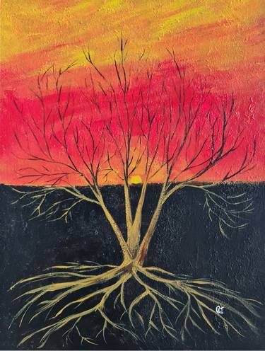 Original Expressionism Tree Paintings by Eugenia Chicu Touma