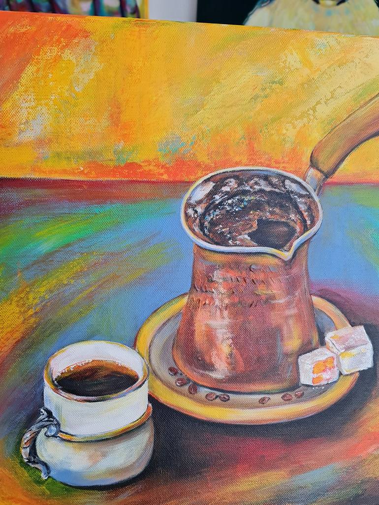 Original Impressionism Food & Drink Painting by Eugenia Chicu Touma