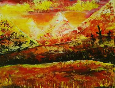 Print of Abstract Expressionism Landscape Paintings by Eugenia Chicu Touma