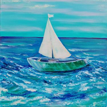 Print of Expressionism Boat Paintings by Eugenia Chicu Touma
