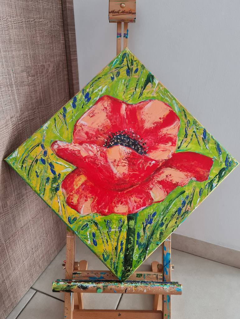 Original Expressionism Floral Painting by Eugenia Chicu Touma