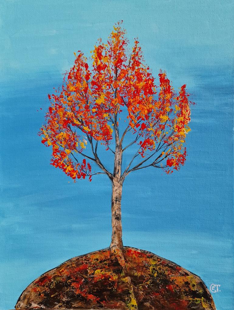 Print of Expressionism Tree Paintings by Eugenia Chicu Touma
