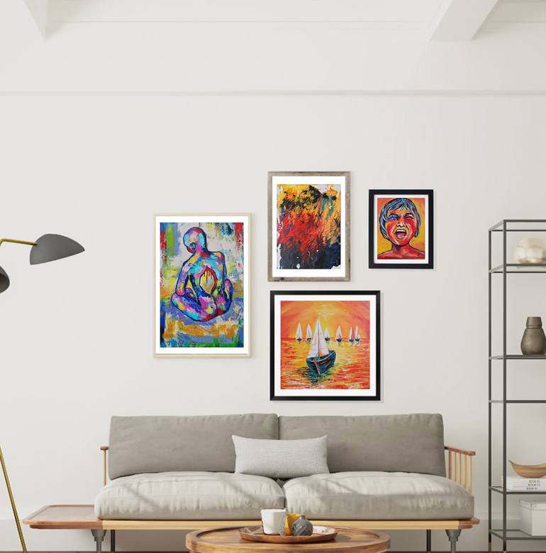 Original Abstract Expressionism Abstract Painting by Eugenia Chicu Touma