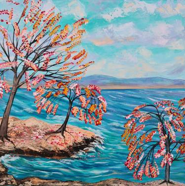 Print of Impressionism Beach Paintings by Eugenia Chicu Touma