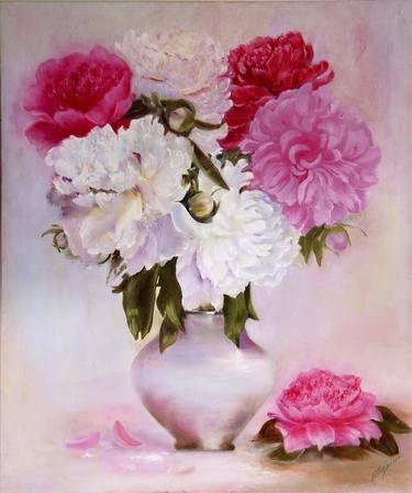 Original Fine Art Floral Paintings by Elena Obo