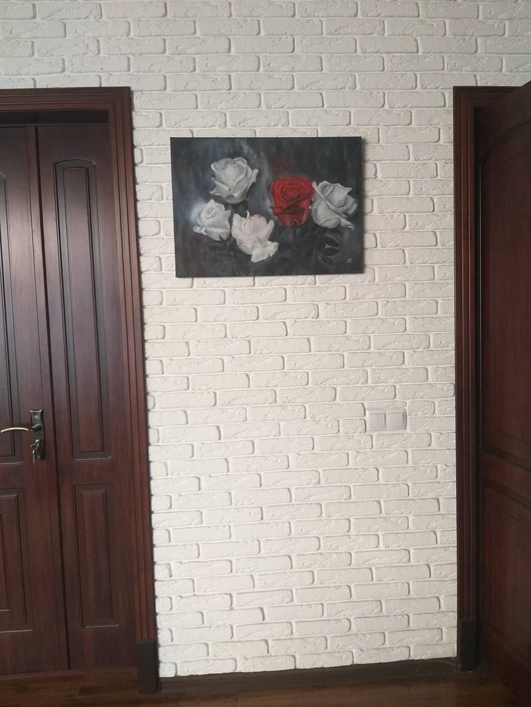Original Art Deco Floral Painting by Elena Obo