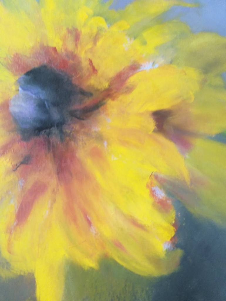 Original Expressionism Floral Painting by Elena Obo