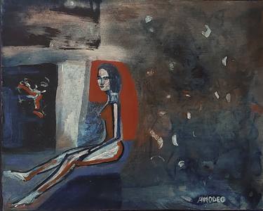 Original Expressionism Women Paintings by Gianfranco Amodeo